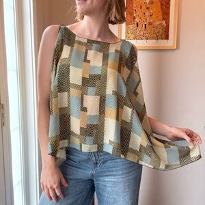 Luly K Y2K Women's Multicolor Geometric Top